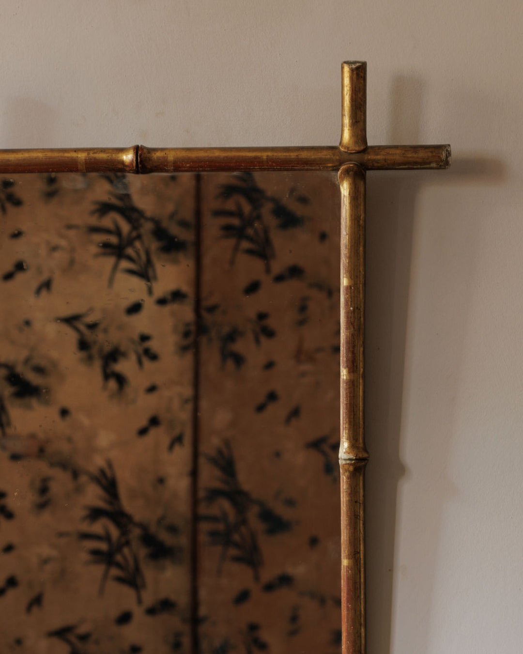 Gold Faux Bamboo Mirror