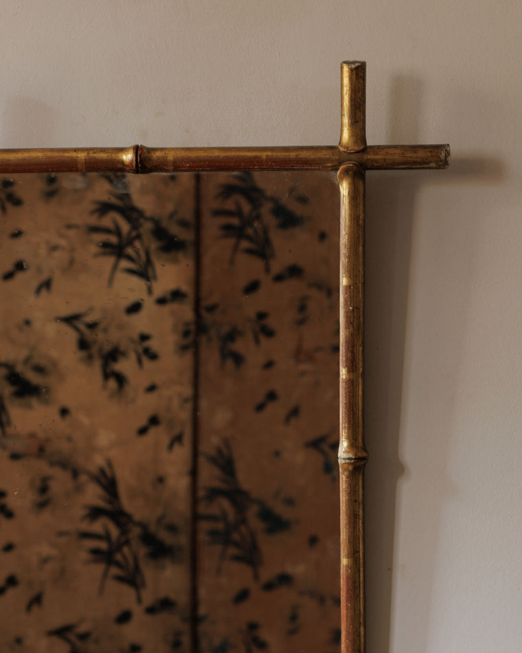 Gold Faux Bamboo Mirror