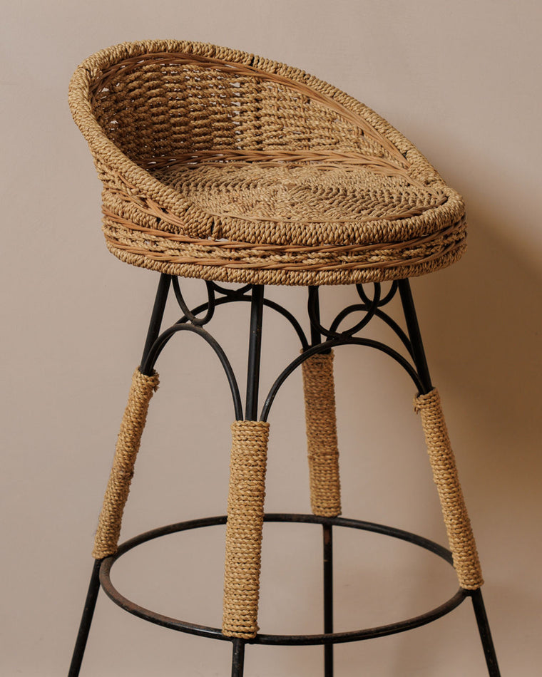 Hightop Rattan Stool - Pair