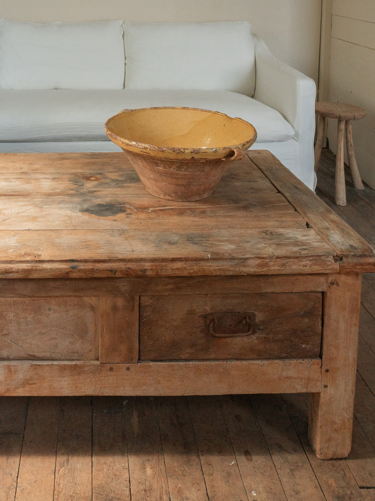 Oak Farm Coffee Table with Three Drawers