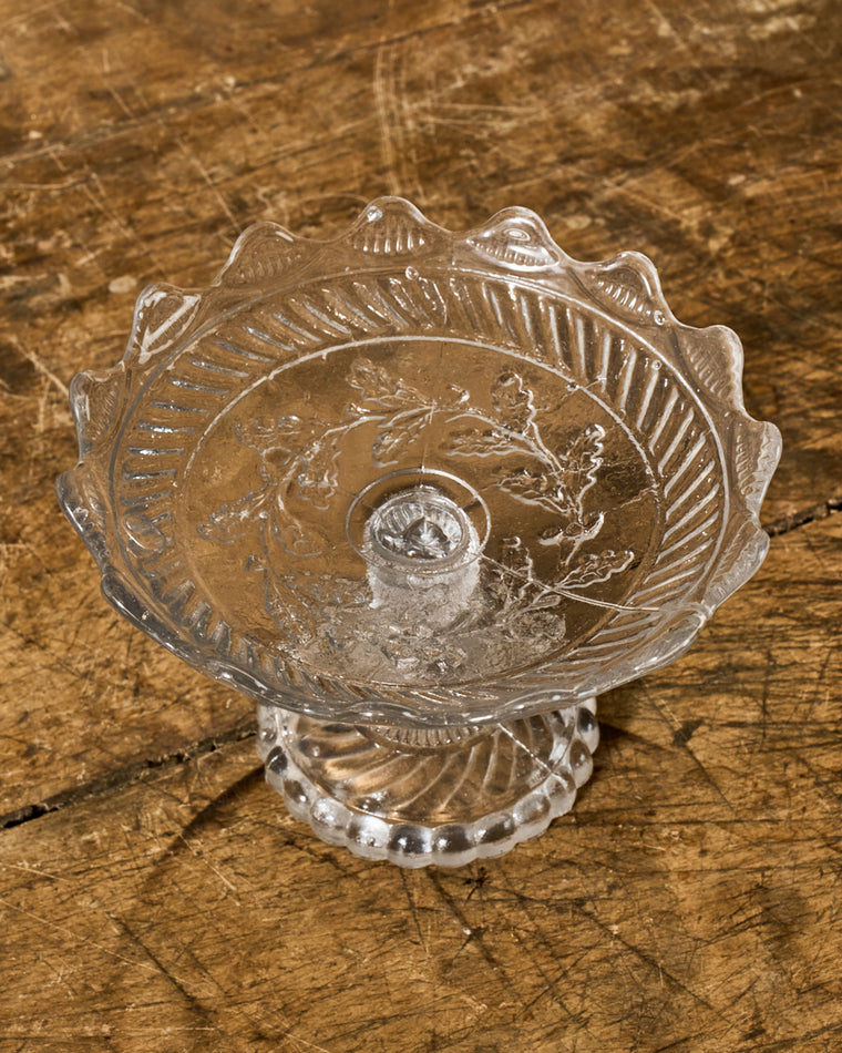 Vintage Glass Pedestal Dish - I