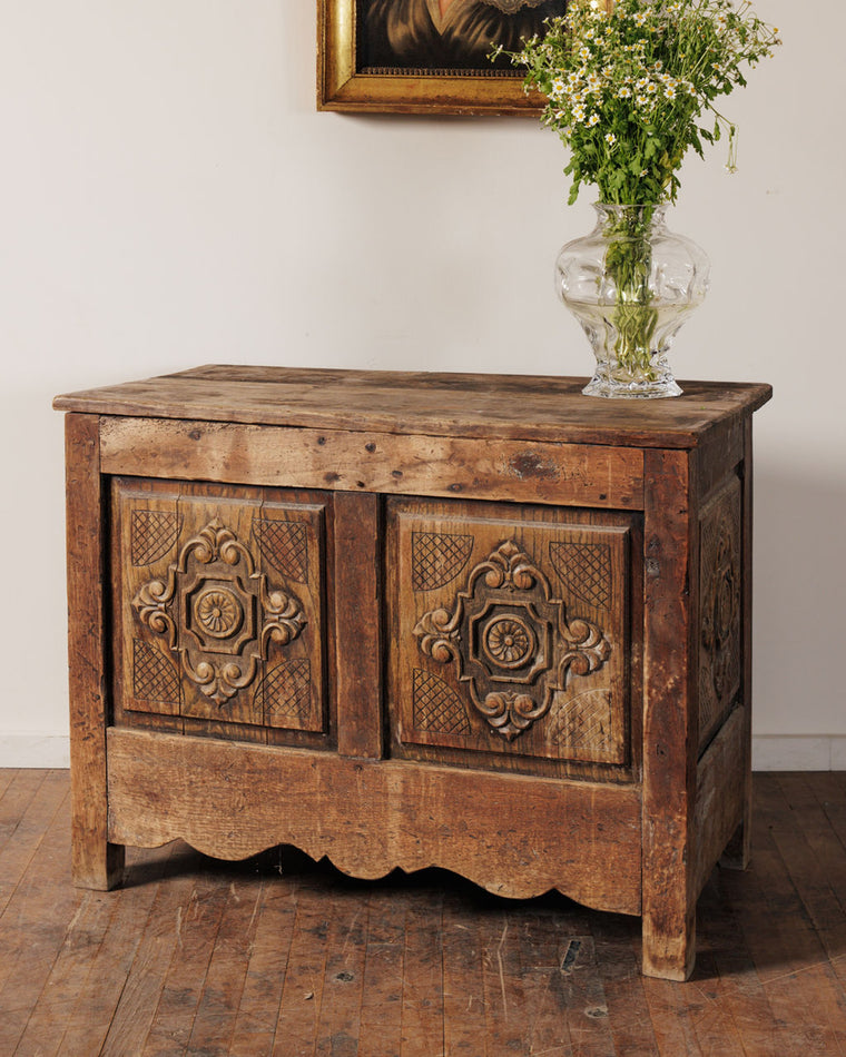 19th. c Carved Chest