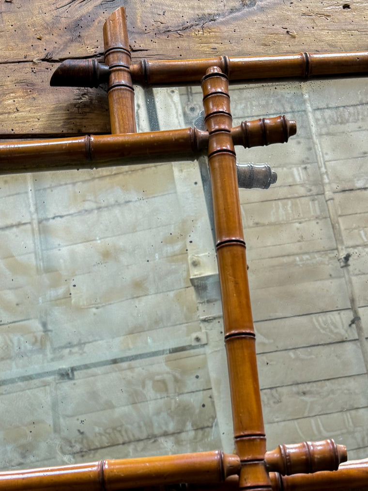 French Faux Bamboo Mirror
