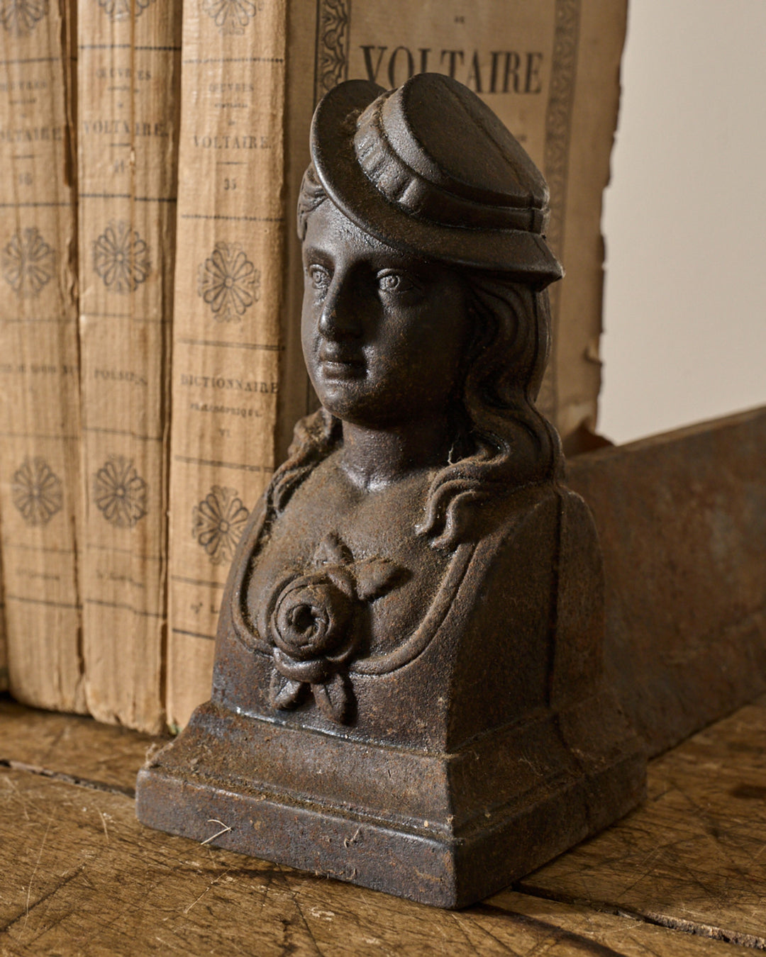 Fireplace Cast Iron Bookends - Mademoiselle