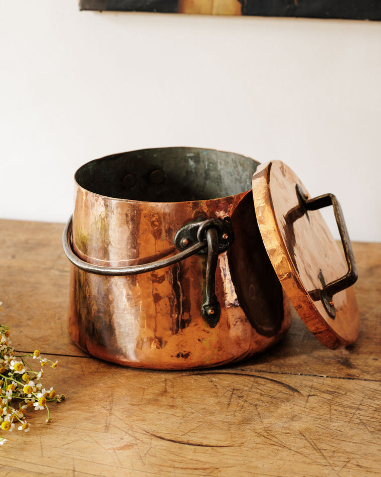 Antique Copper Pot with Handle