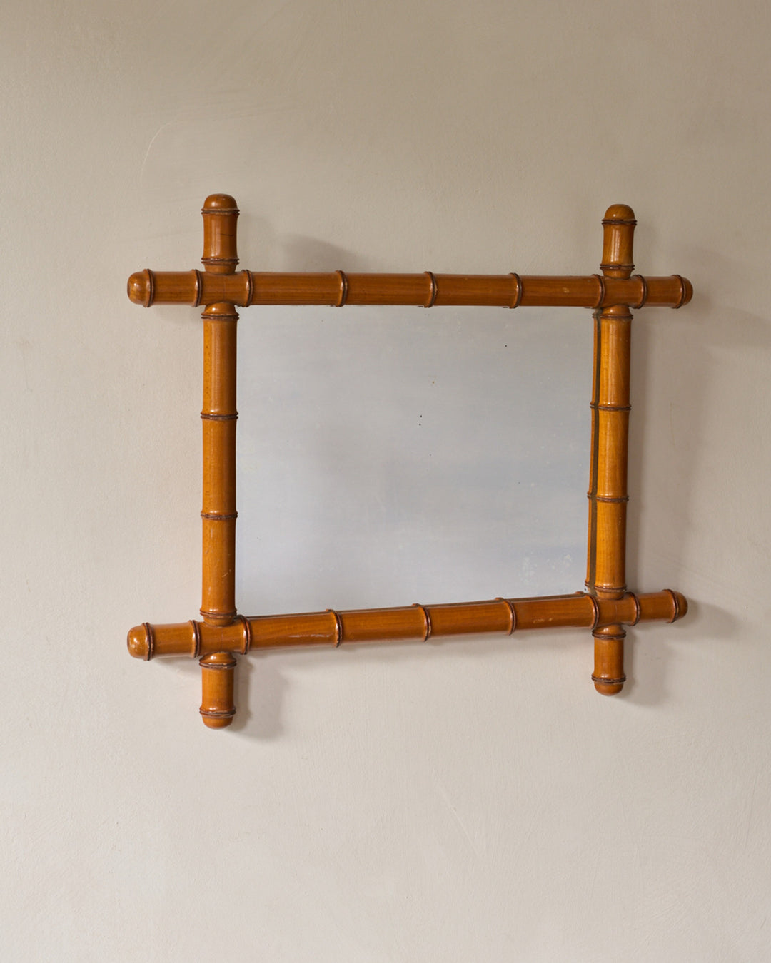 Horizontal Faux Bamboo Mirror