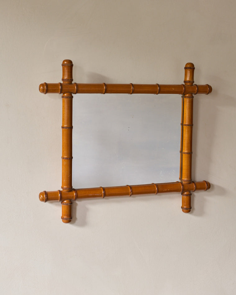 Horizontal Faux Bamboo Mirror