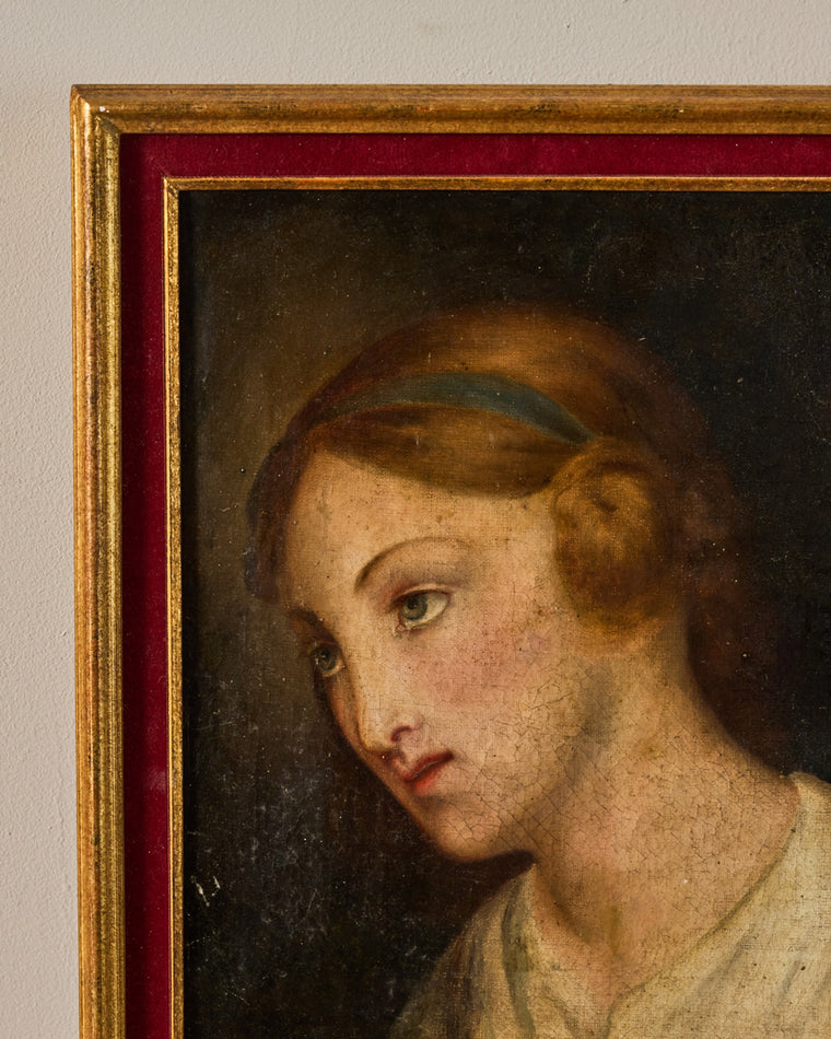 18th c. Damsel Oil Artwork