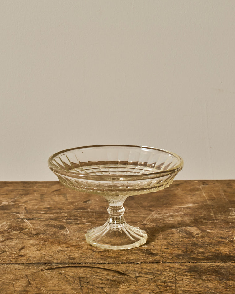 Vintage Glass Pedestal Dish - III