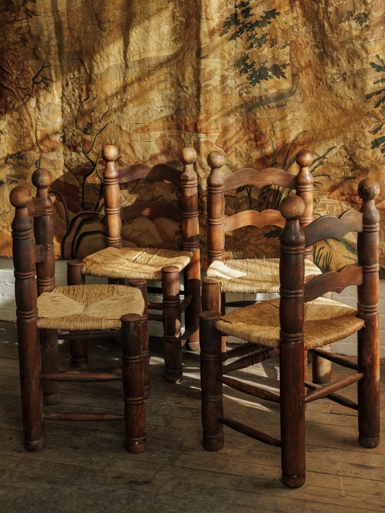 Brutalist French Chairs (Set of 4)