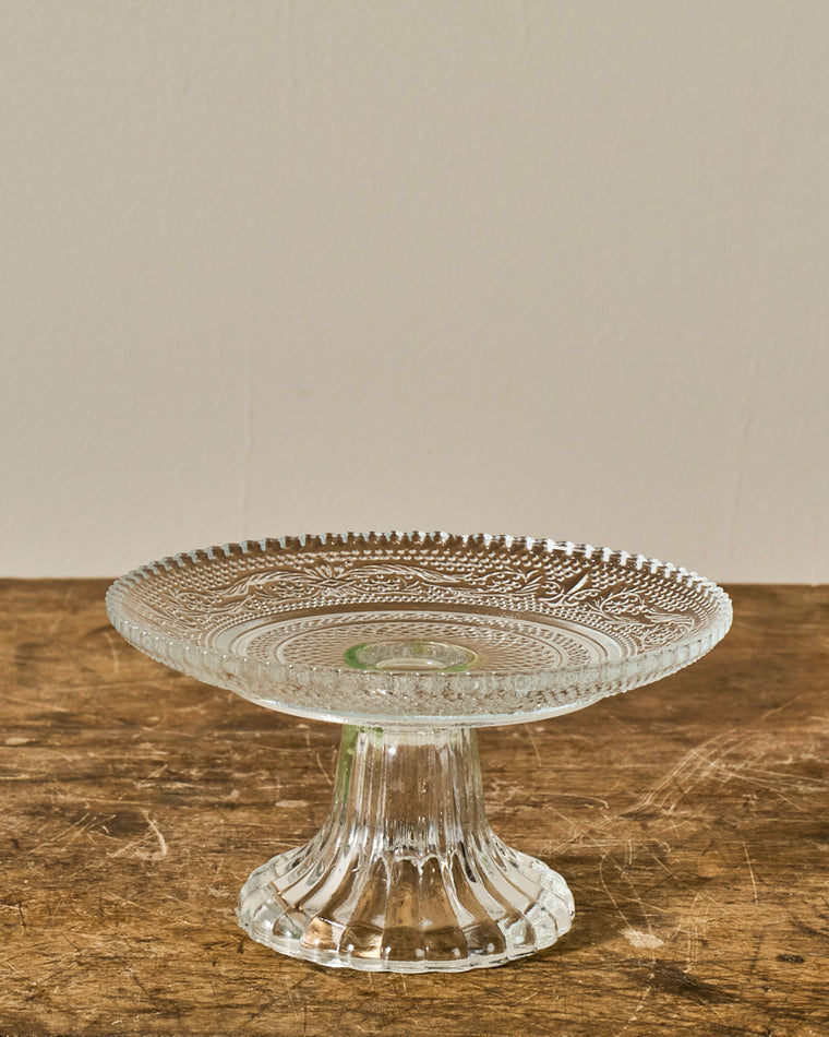 Vintage Glass Pedestal Dish - II