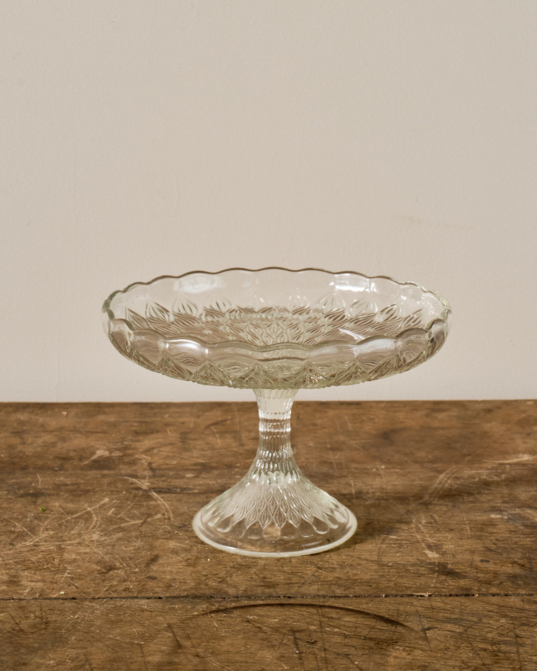 Vintage Glass Pedestal Dish - I