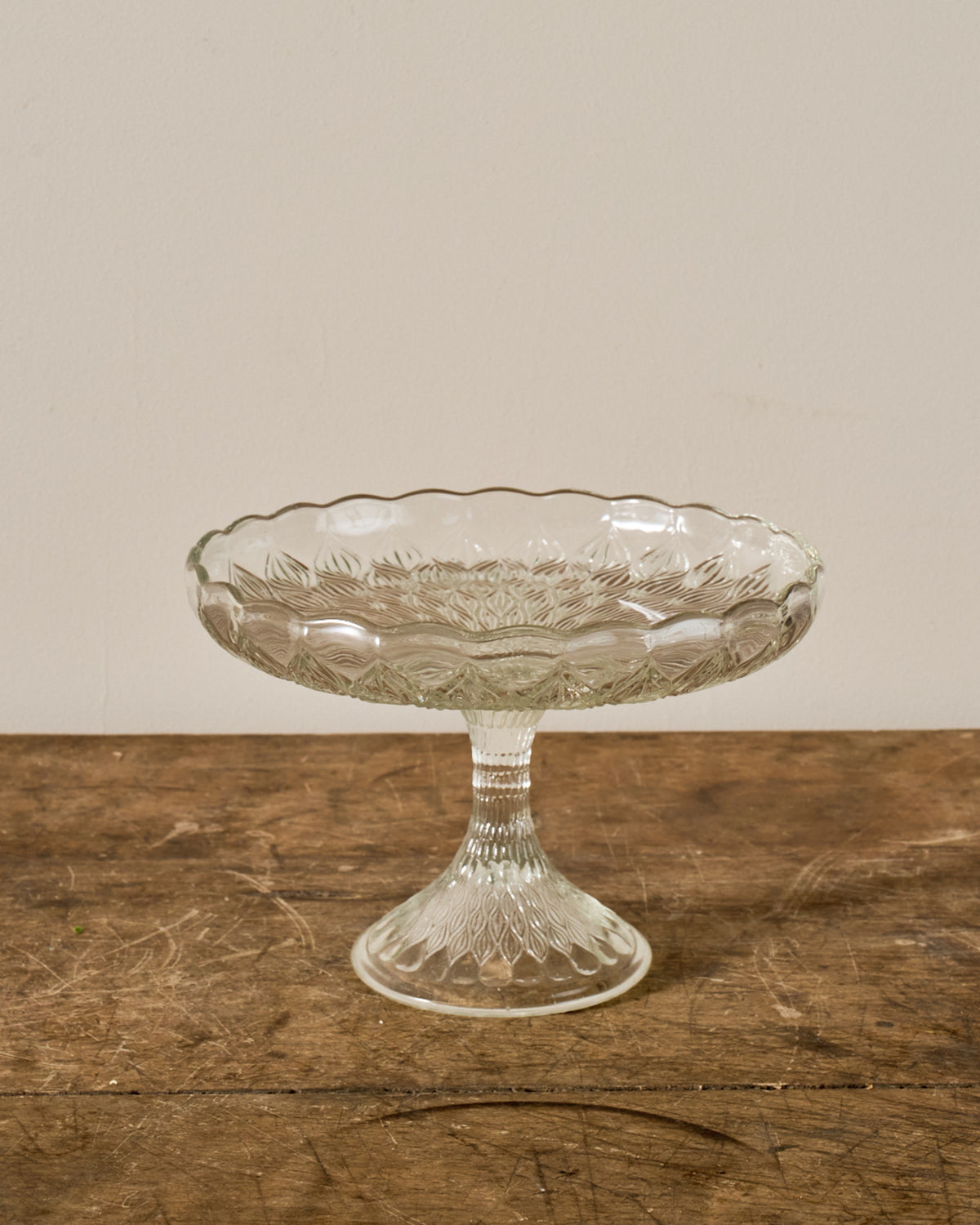 Vintage Glass Pedestal Dish - I
