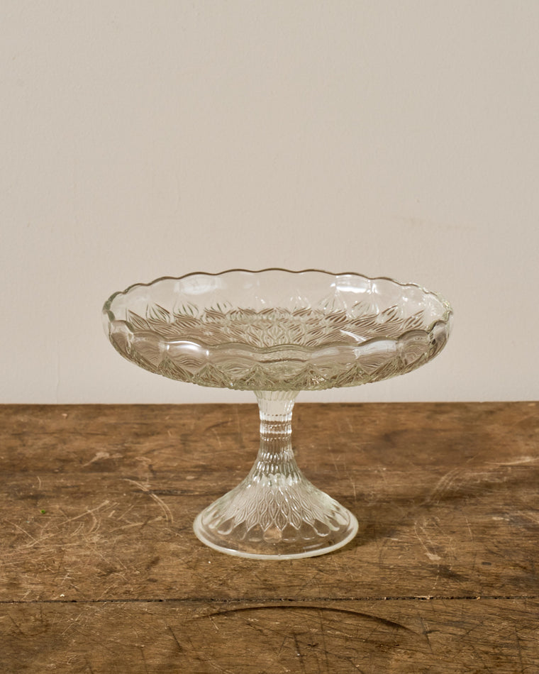 Vintage Glass Pedestal Dish - I