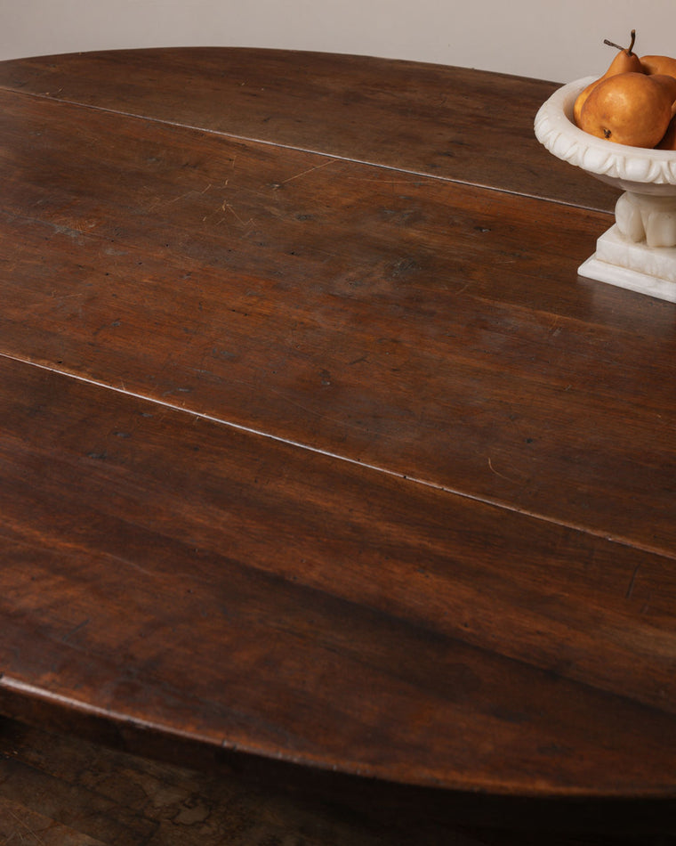 19th c. Oval Walnut Folding Table