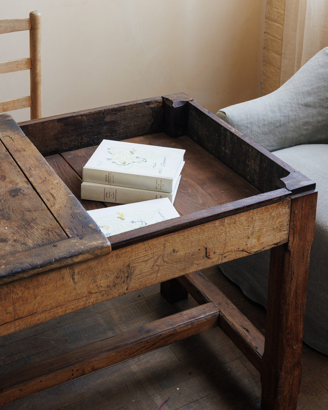 19th c. Sliding Top Farm table