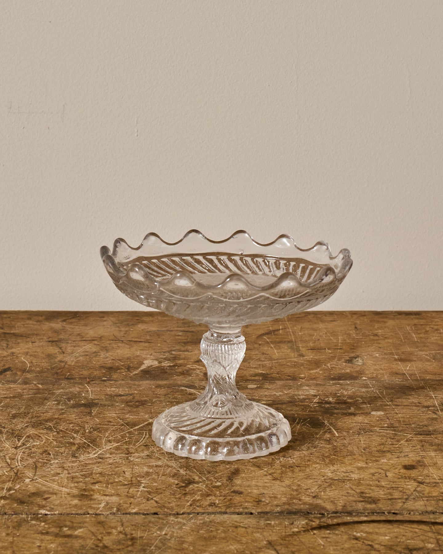 Vintage Glass Pedestal Dish - IV