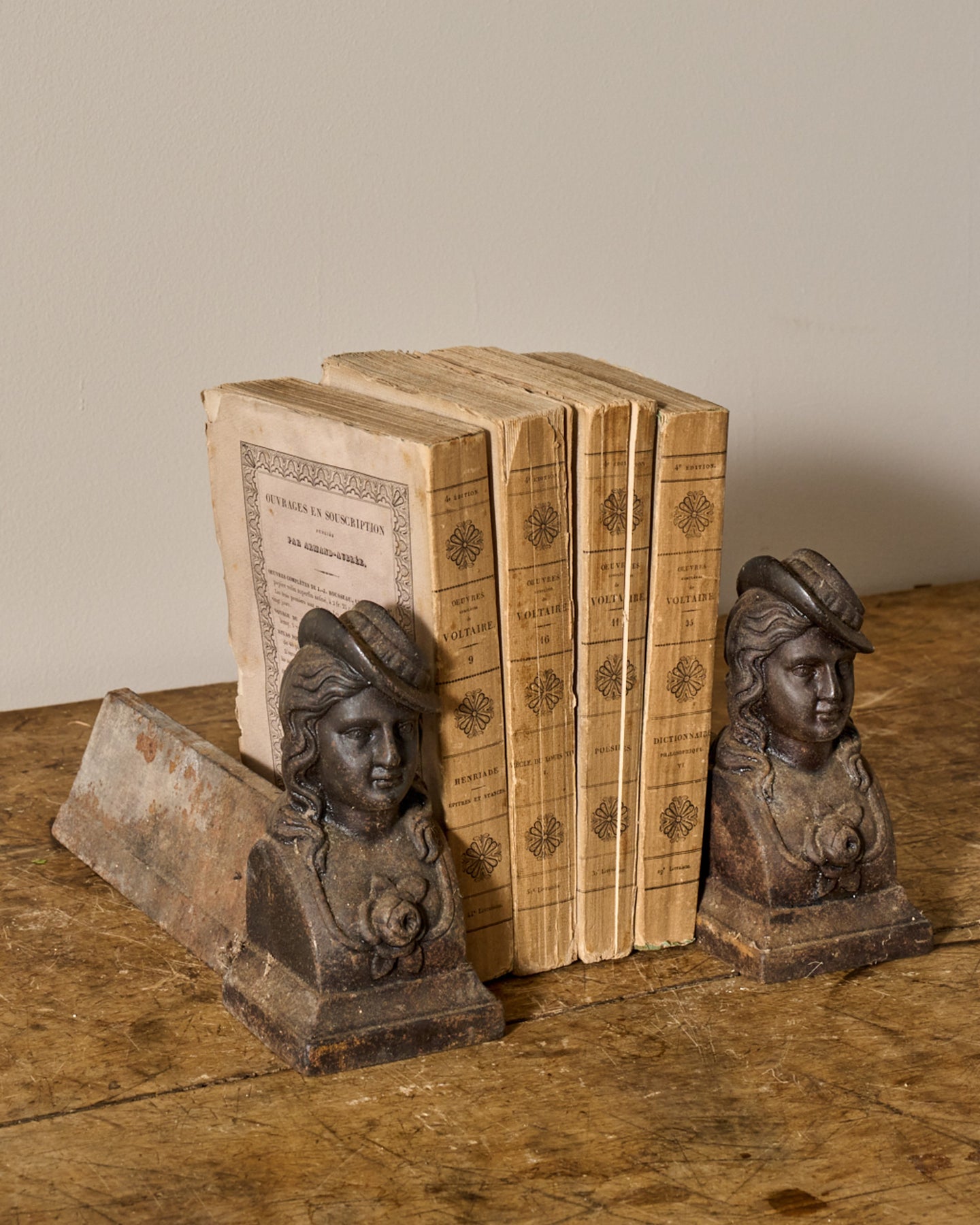 Fireplace Cast Iron Bookends - Mademoiselle