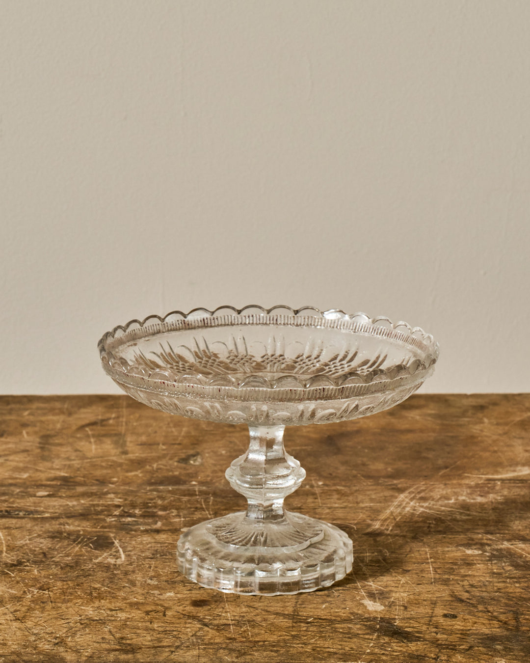 Vintage Glass Pedestal Dish - I