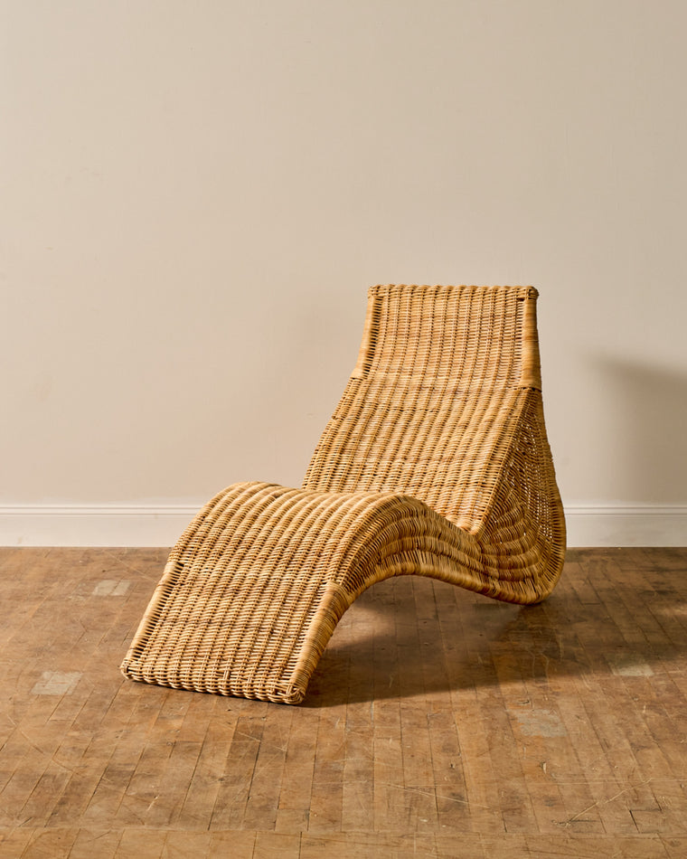 Vintage Rattan Chaise Lounge by Carl Öjerstam