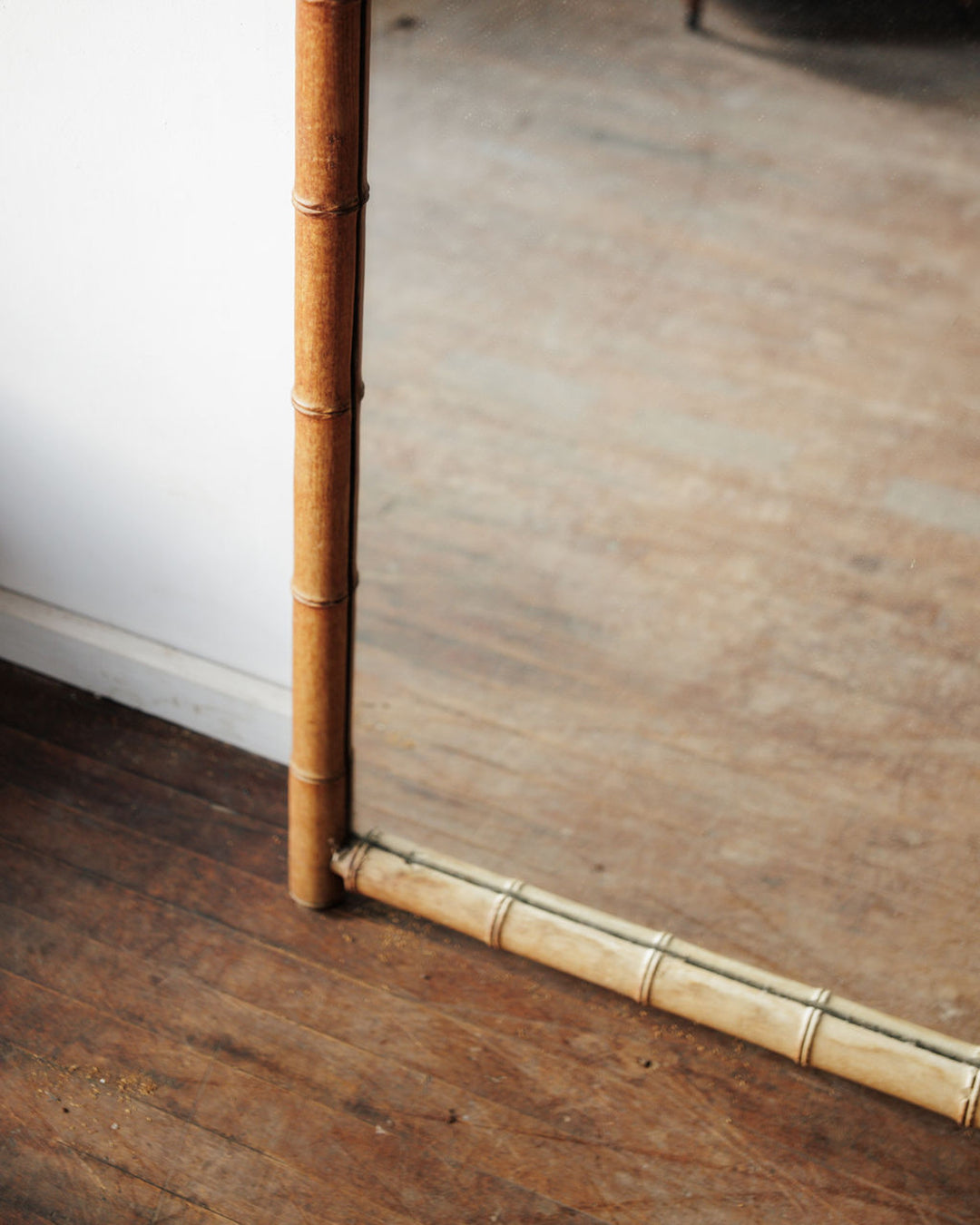 Floor Length Faux Bamboo Mirror