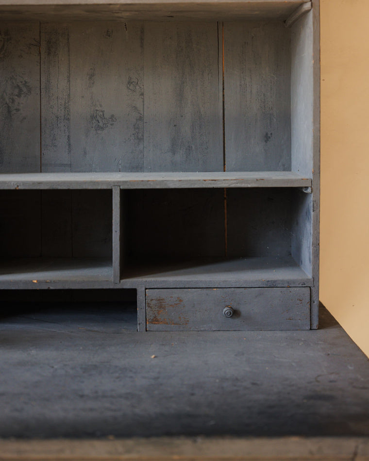 French Blue Desk with Hutch