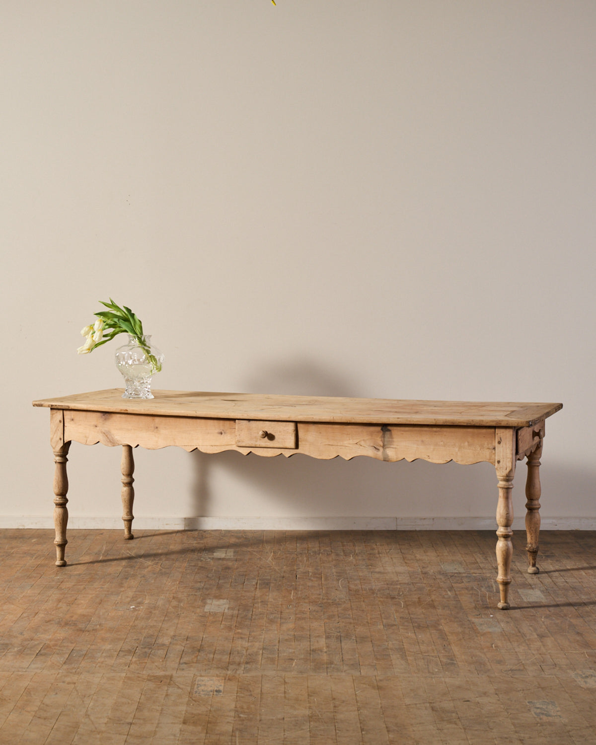 19th c. Scalloped Farm Table