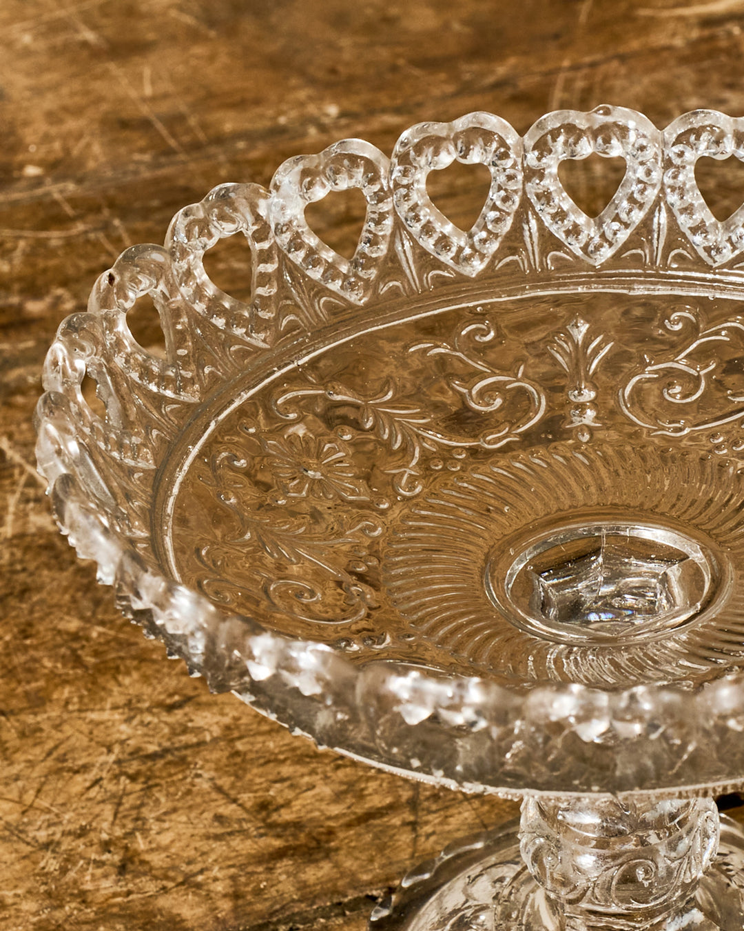 Vintage Glass Pedestal Dish
