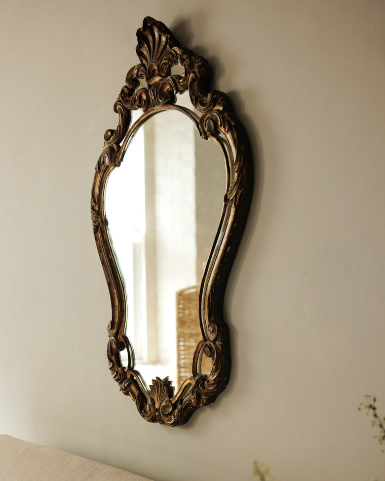 19th c. Large Shell Gilt Mirror