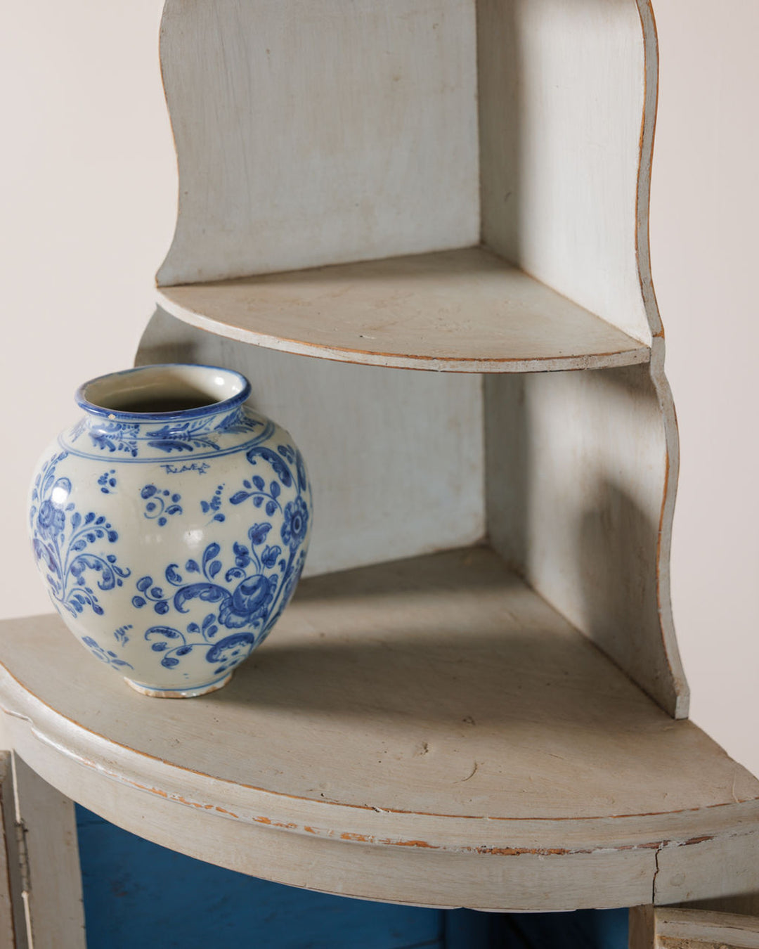 French Blue Corner Cabinet