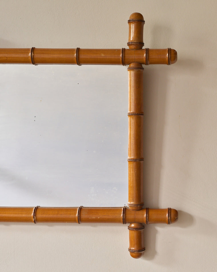 Horizontal Faux Bamboo Mirror