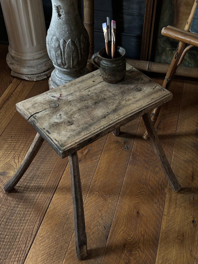 Antique Stool with Engraving