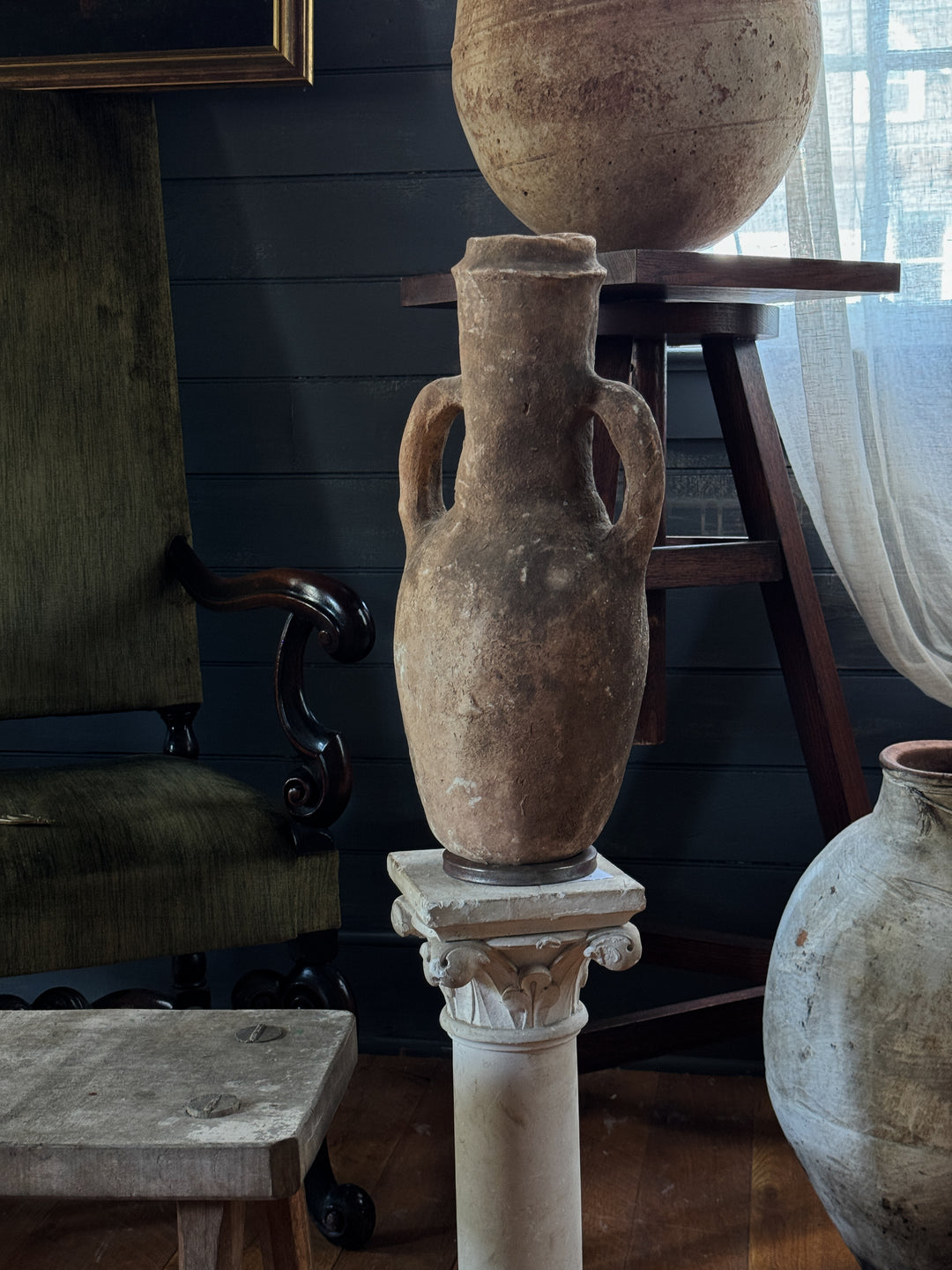 Two Handle Moroccan Terracotta Vessel