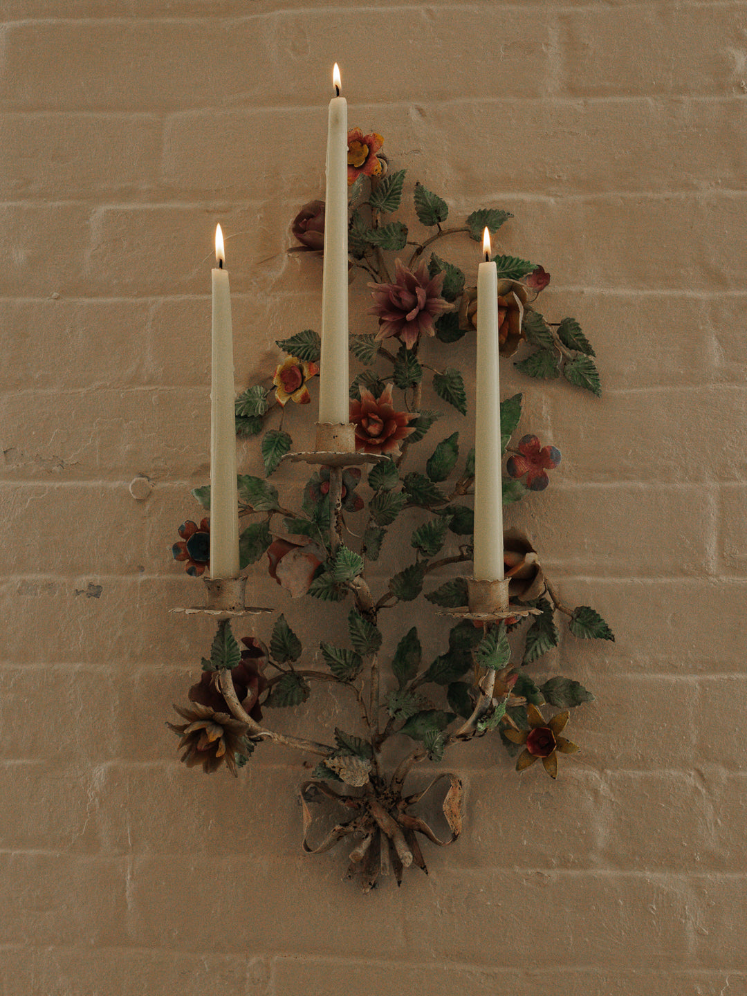 Italian Flower Candle Sconce