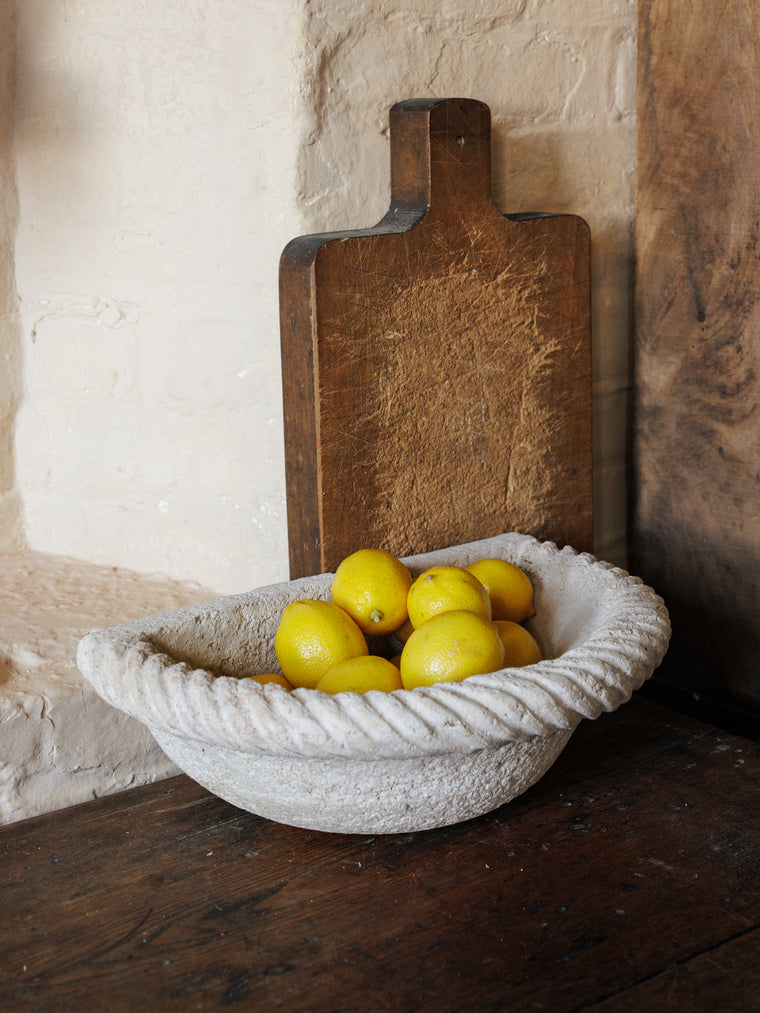 Carved Stone Fruit Bowl