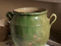 Antique French Green Confit Pot